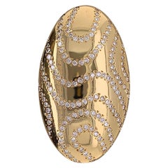 Italian Modern Diamond Gold Cocktail Ring