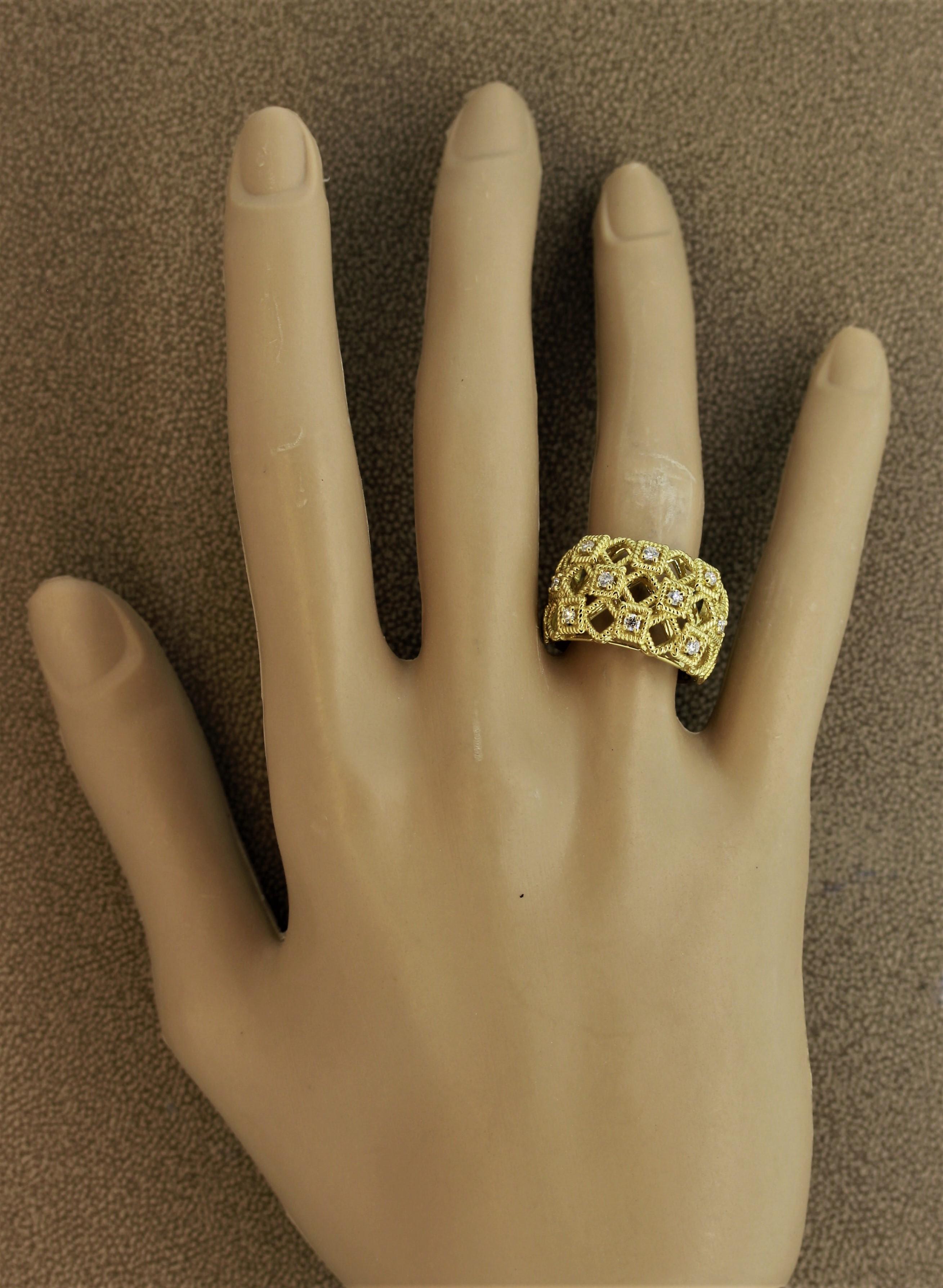 Italian Modern Diamond Gold Ring For Sale 3