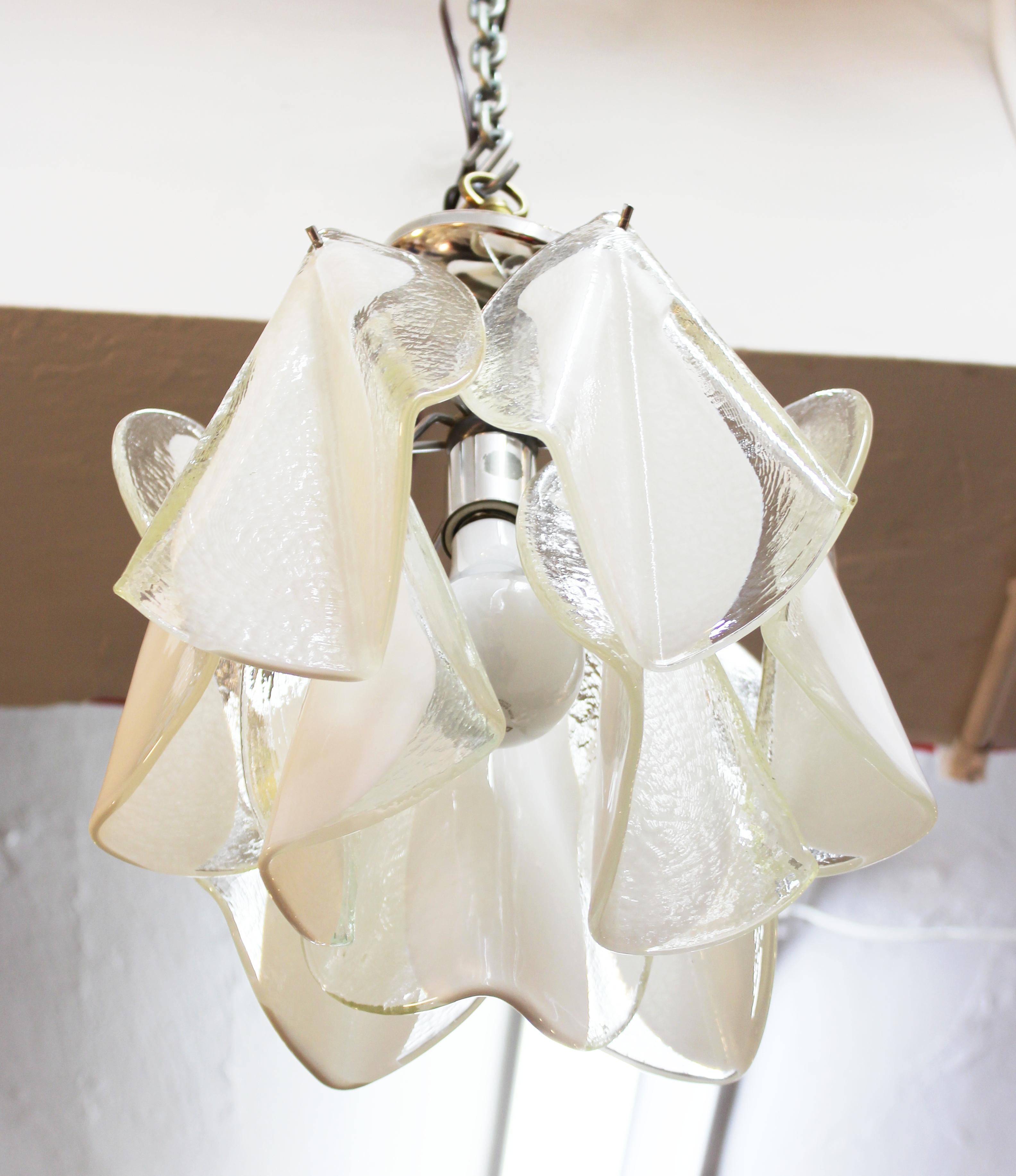 Italian Modern Diminutive Murano Glass Handkerchief Pendant 1