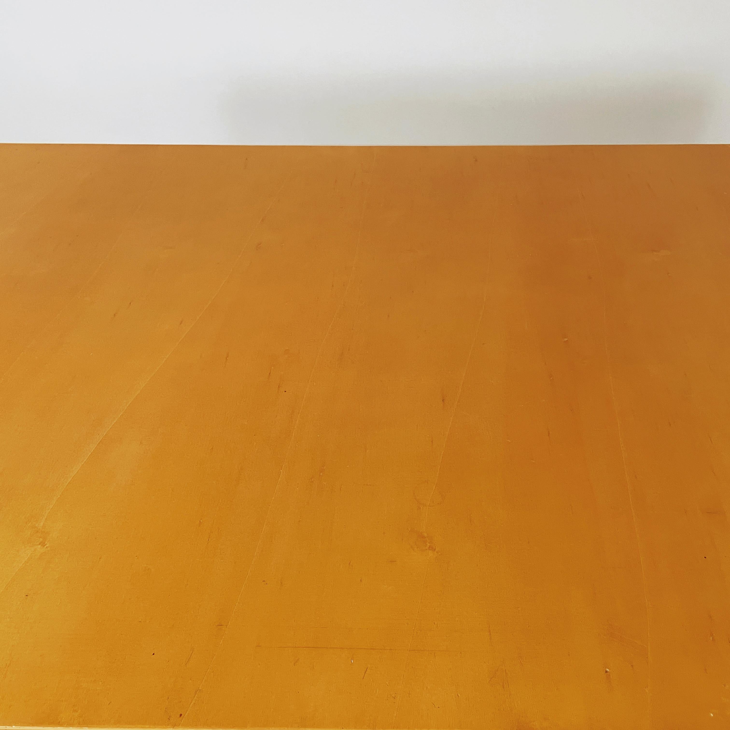 Italian modern Dining table or desk in wood and black metal, 1980s For Sale 3