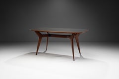 Italian Modern Dining Table with Glass Top, Italy 1950s