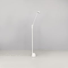 Italian modern directional white metal and plastic floor lamp, 1980s