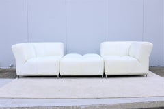 Italian Modern Domino Modular White Leather Sofa by Gamma Arredamenti