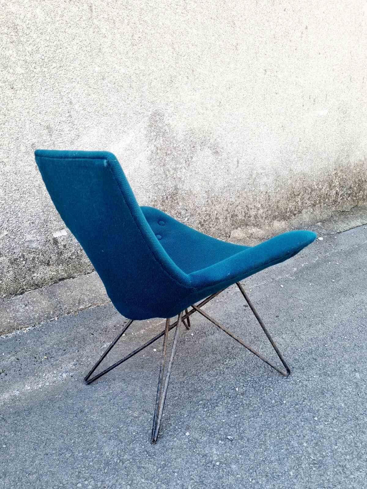 Métal Fauteuil moderne italien attribué à Augusto Bozzi pour Saporiti, Italie, années 60 en vente