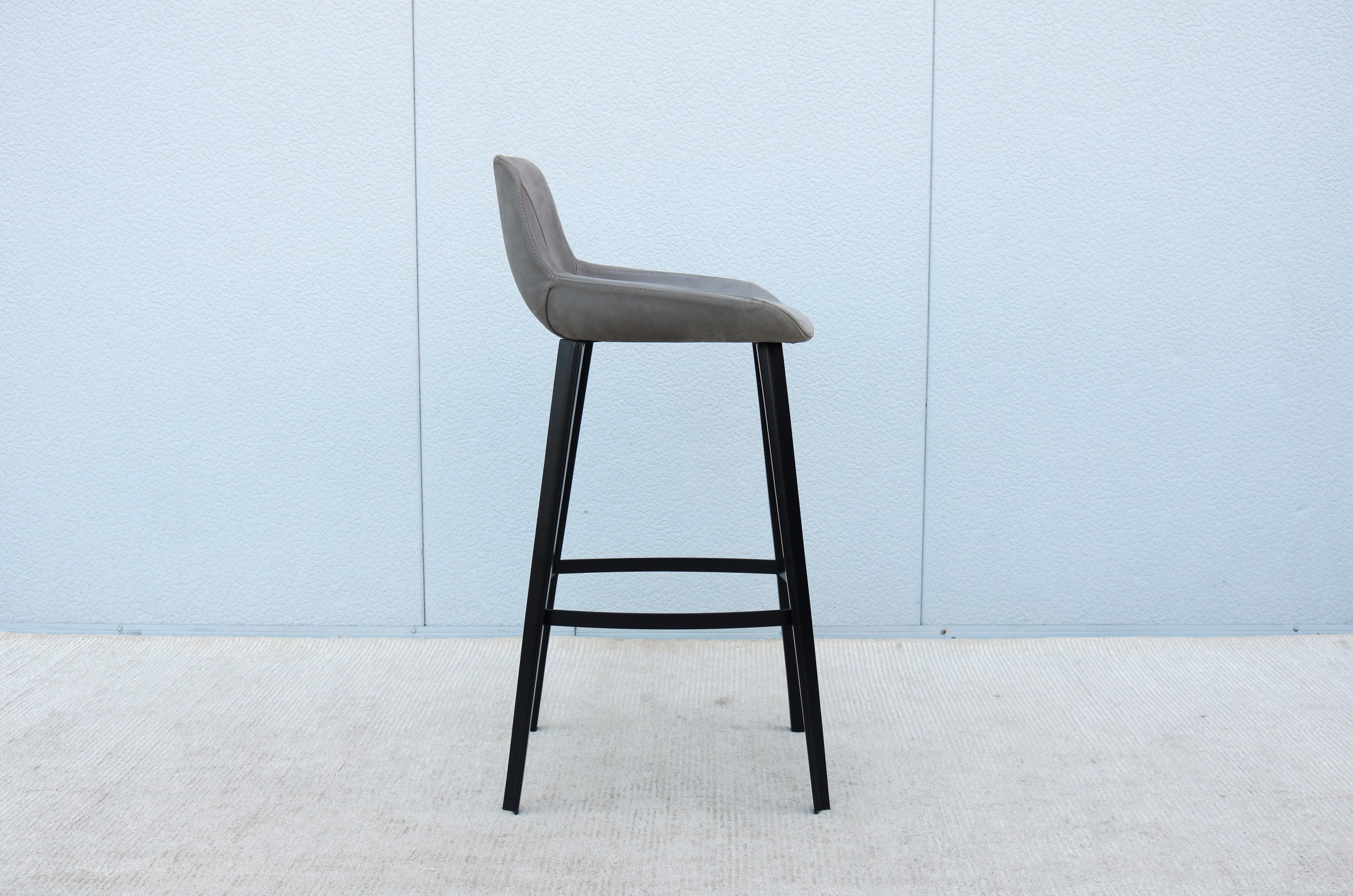 Italian Modern Emanuel Gargano and Anton Cristell for Amura Panis Suede Barstool For Sale 6