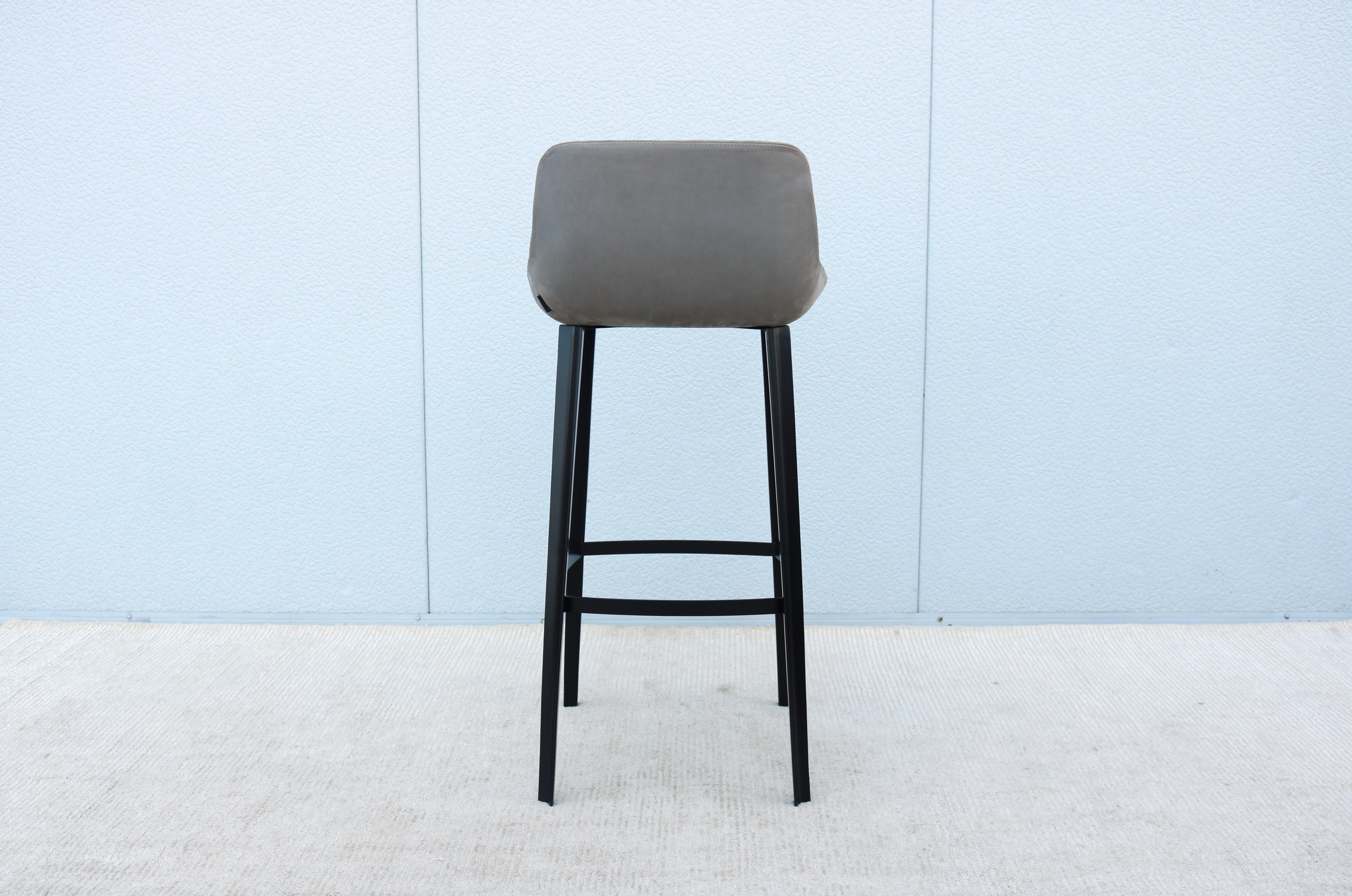 Italian Modern Emanuel Gargano and Anton Cristell for Amura Panis Suede Barstool For Sale 7