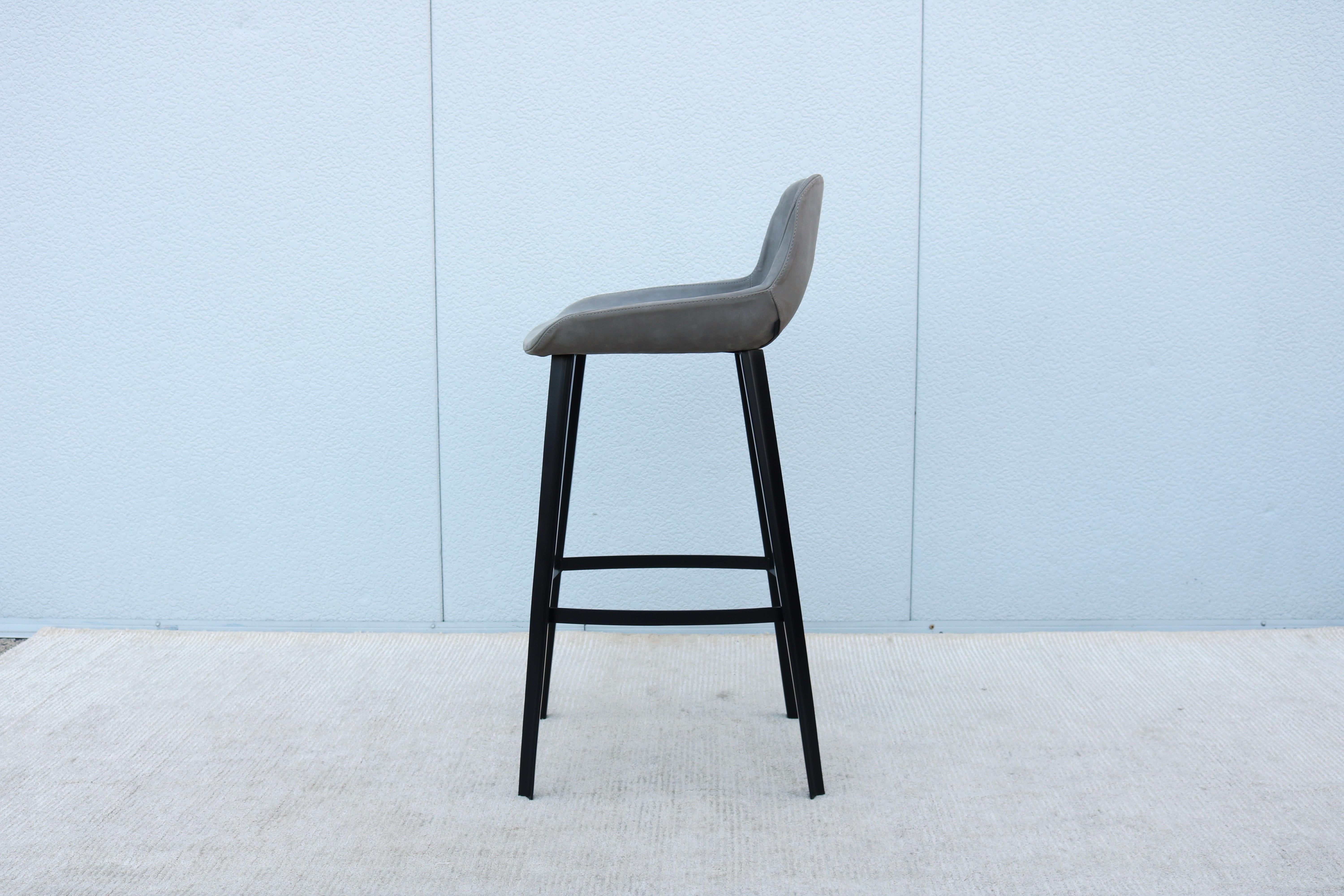 Italian Modern Emanuel Gargano and Anton Cristell for Amura Panis Suede Barstool For Sale 9