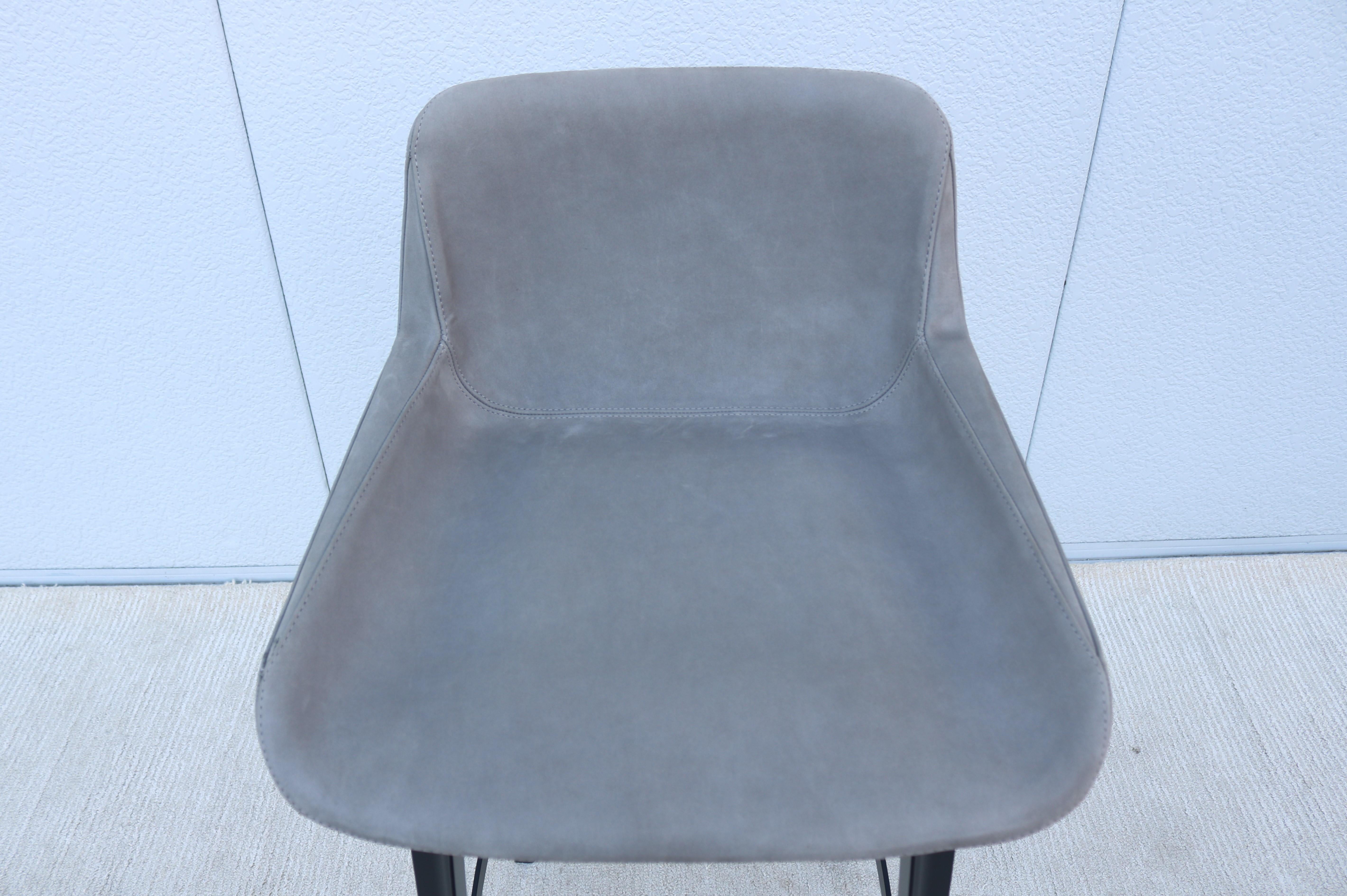 Italian Modern Emanuel Gargano and Anton Cristell for Amura Panis Suede Barstool For Sale 10
