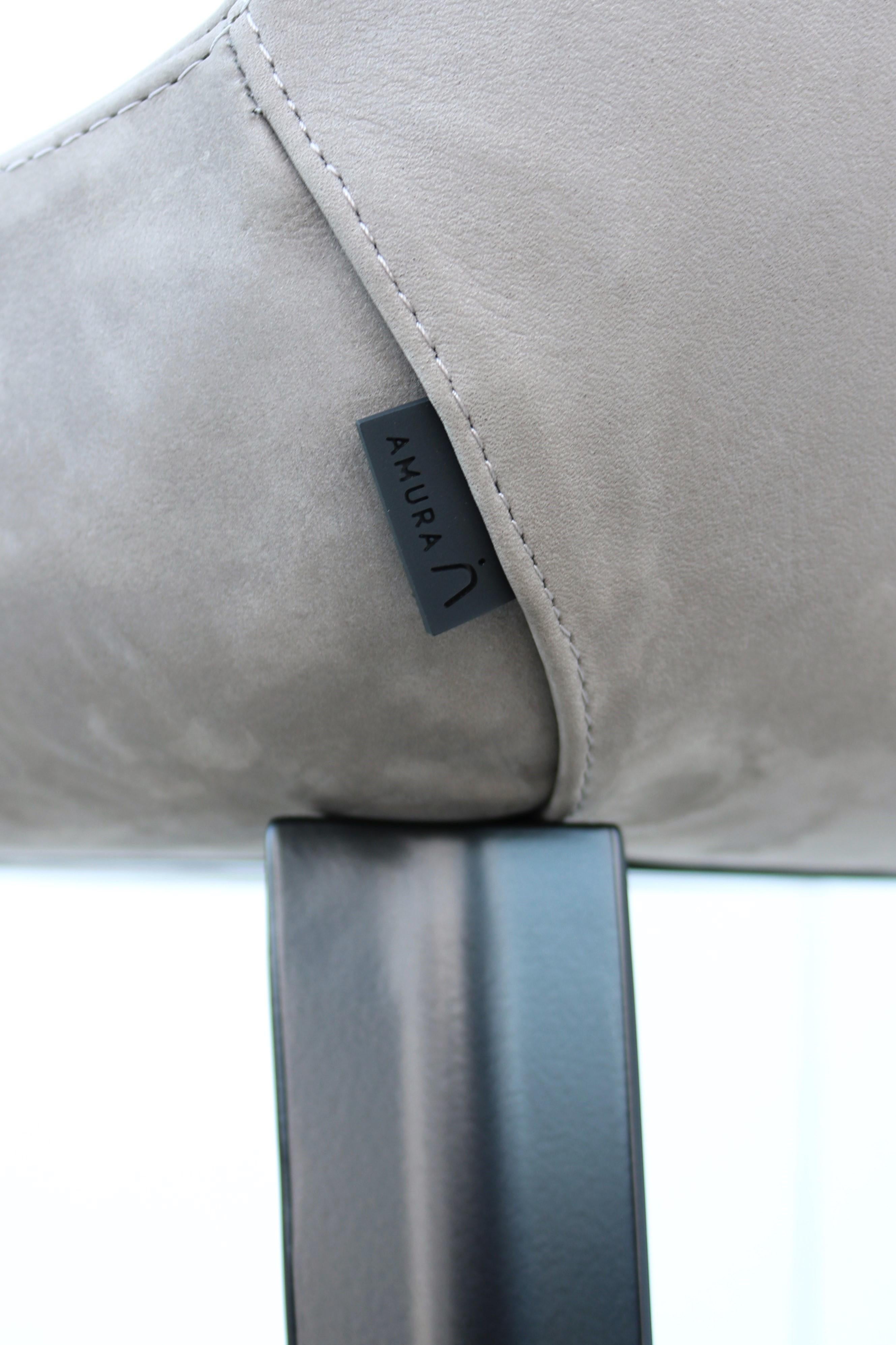 Italian Modern Emanuel Gargano and Anton Cristell for Amura Panis Suede Barstool For Sale 12