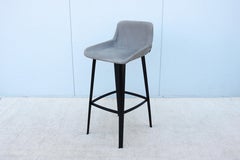 Italienischer moderner Barhocker aus Wildleder, Emanuel Gargano und Anton Cristell für Amura Panis