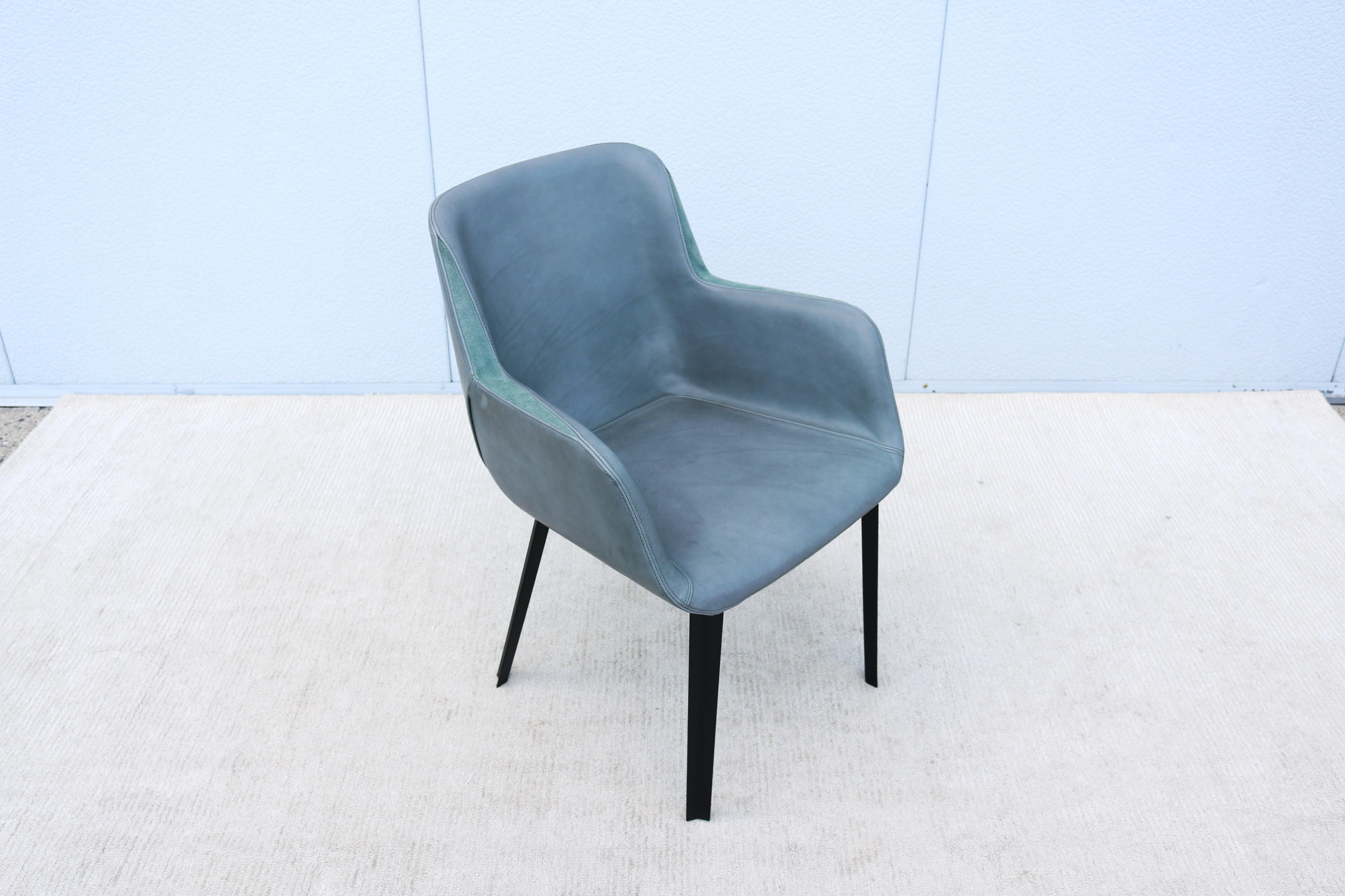 Fiberglass Italian Modern Emanuel Gargano & Anton Cristell for Amura Panis Leather Armchair For Sale