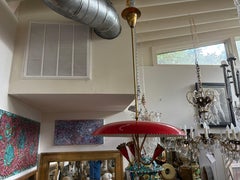Italian Modern Enamel And Brass Pendant
