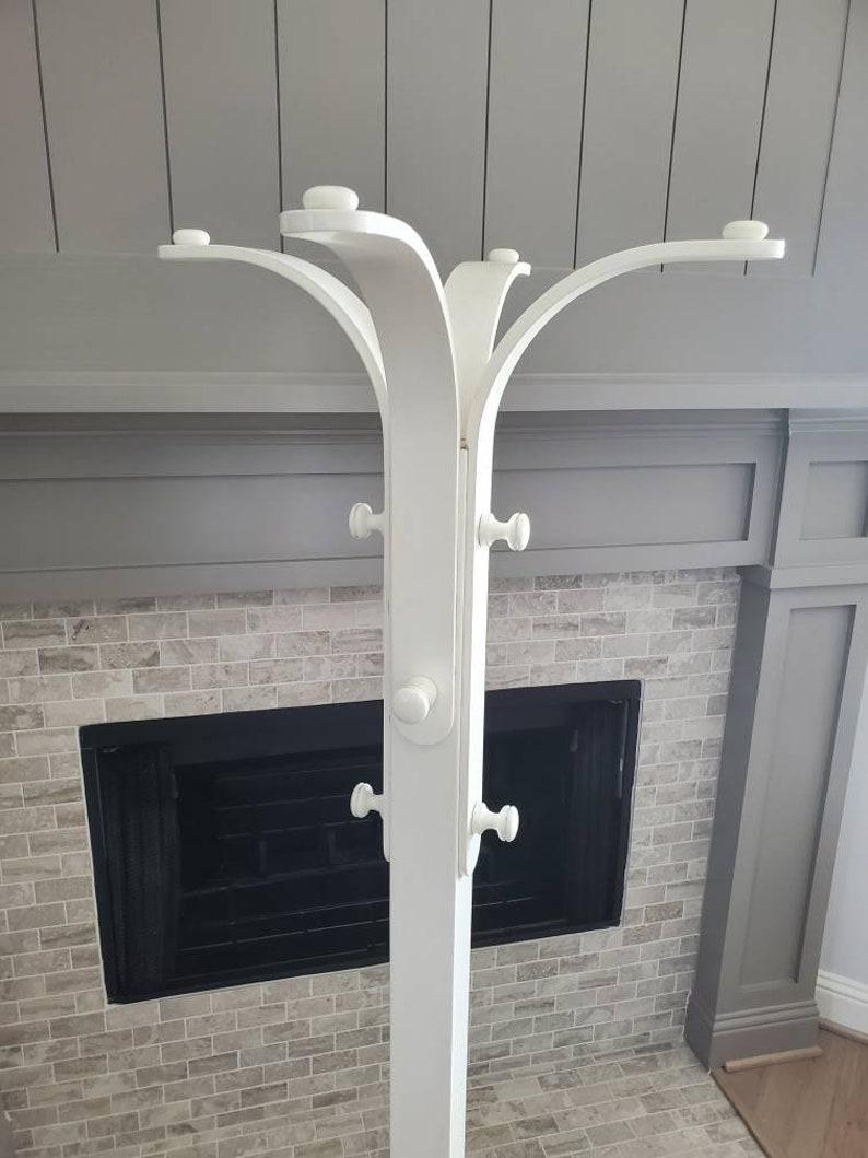 Painted Italian Mid-Century Modern Ettore Sottsass White Bentwood Coat Rack Stand For Sale