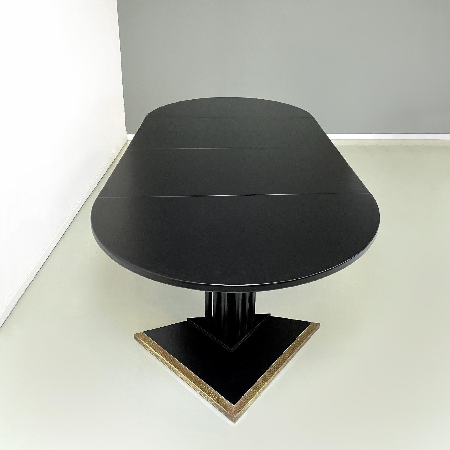 Table de salle à manger italienne moderne extensible noire et dorée par Thonet, années 1990 en vente 4