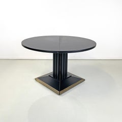 Italian modern extendable black and gold dining table by Thonet, 1990s
