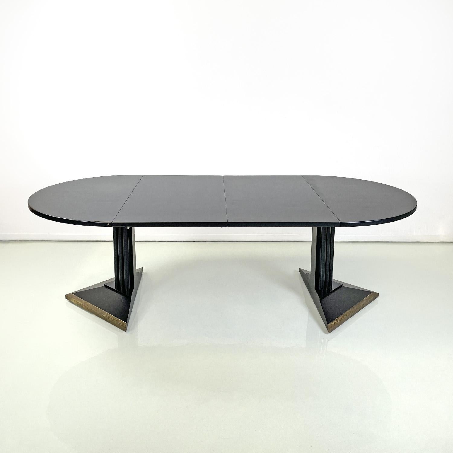 Italian modern extendable black and gold dining table by Thonet, 1990s For Sale 3