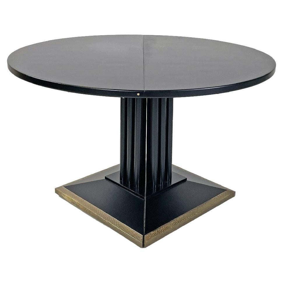 Table de salle à manger italienne moderne extensible noire et dorée par Thonet, années 1990 en vente
