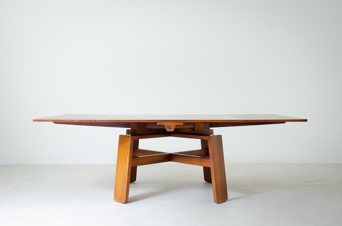 Mid-Century Modern Italian Modern Extension Dining Table designed by Silvio Coppola For Sale