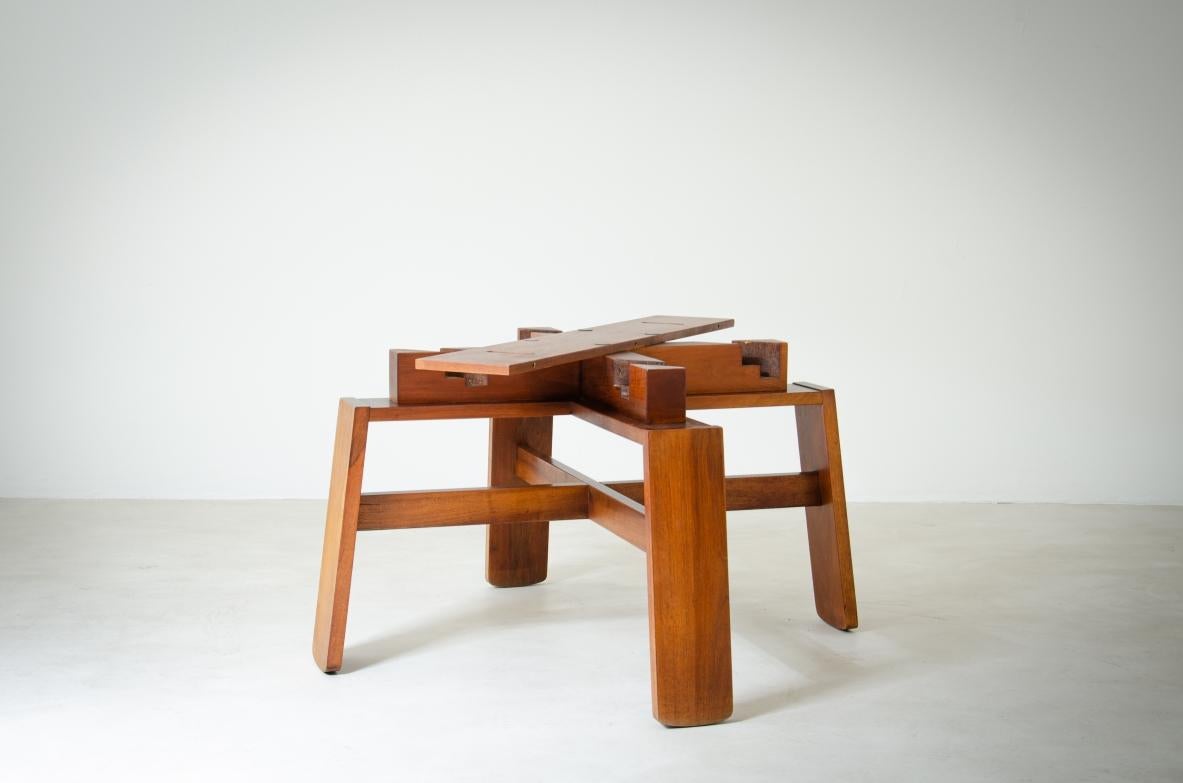 Walnut Italian Modern Extension Dining Table designed by Silvio Coppola For Sale