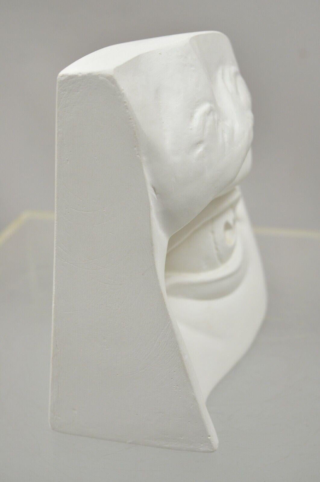 20th Century Italian Modern Eye of David Cast Plaster While Bookend Sculpture