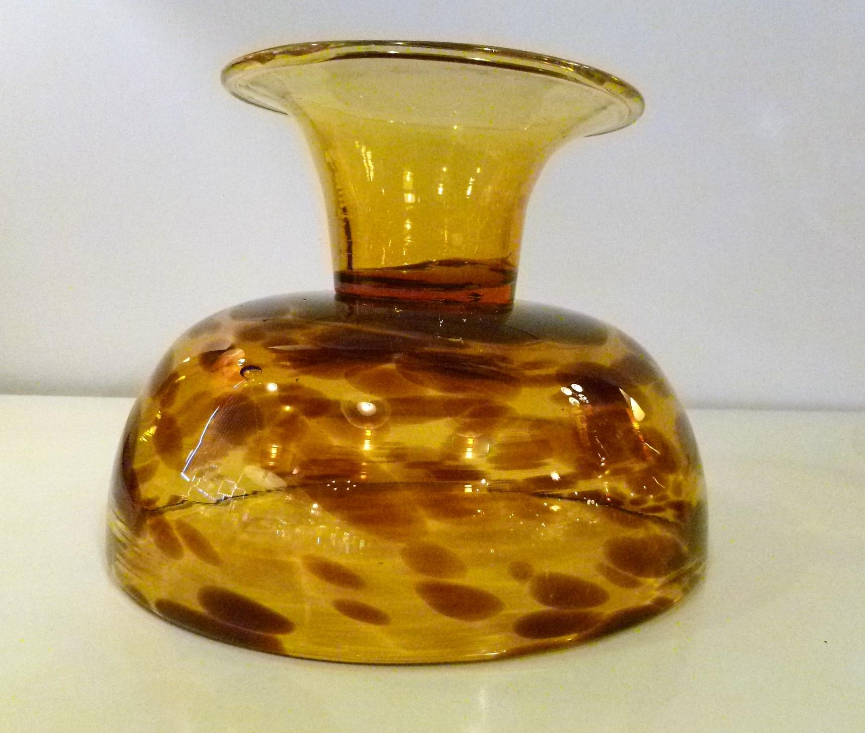 Italian Modern Faux Tortoise Shell Blown Glass Bowl and Large Platter, 1960s 4