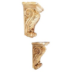 Italian Modern Finely Worked Capitals in Brown Plaster, 1990s
