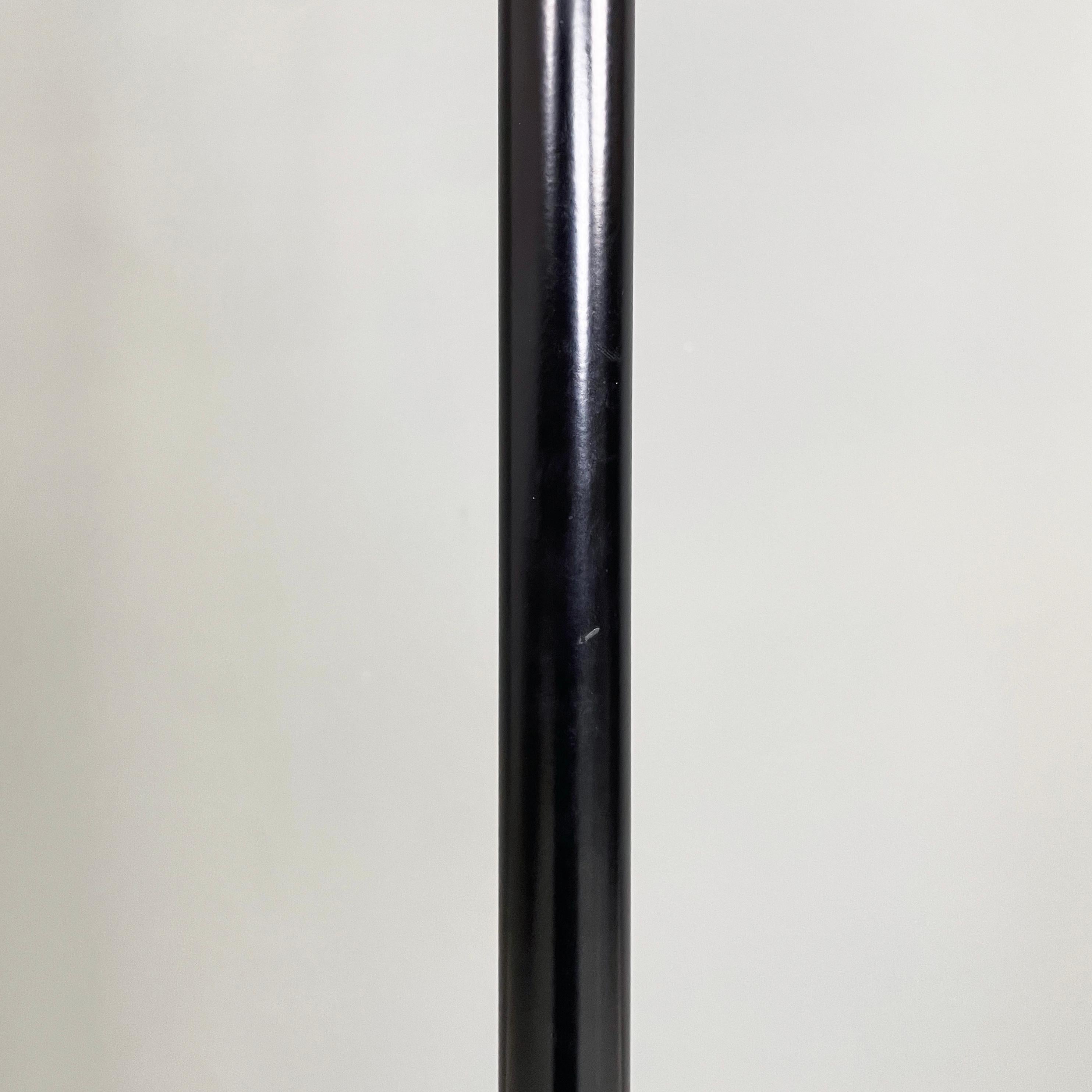 Italian modern Floor lamp in matt glass lampshape and black metal, 1980s For Sale 9