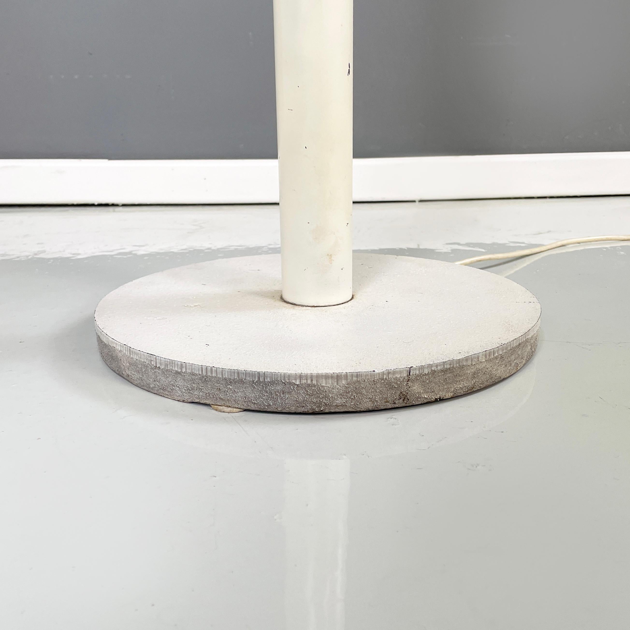 Italian modern floor lamp in opaline glass and white metal, 1980s For Sale 11