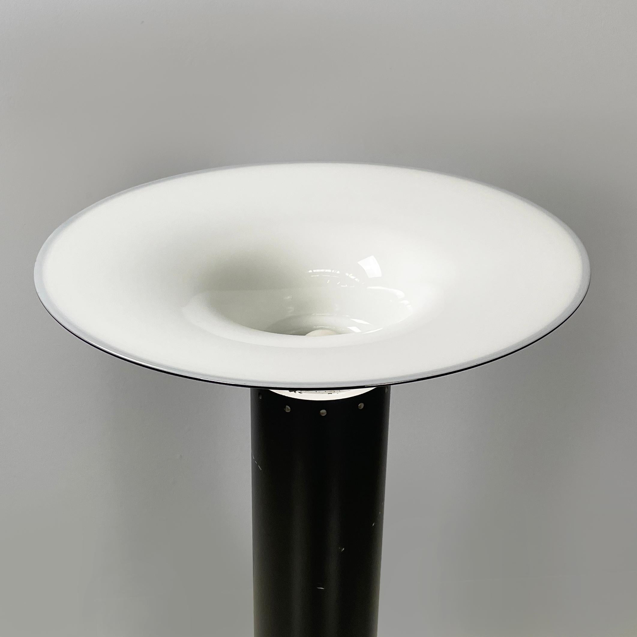 Late 20th Century Italian modern Floor lamp in opaline glass metal plastic by Gino Vistosi, 1970s For Sale