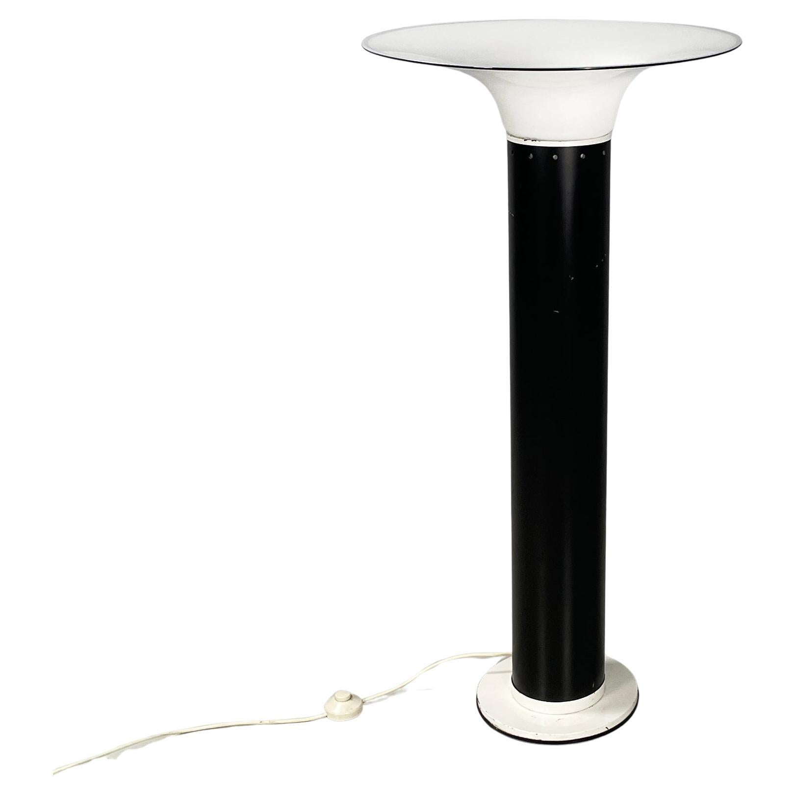 Italian modern Floor lamp in opaline glass metal plastic by Gino Vistosi, 1970s