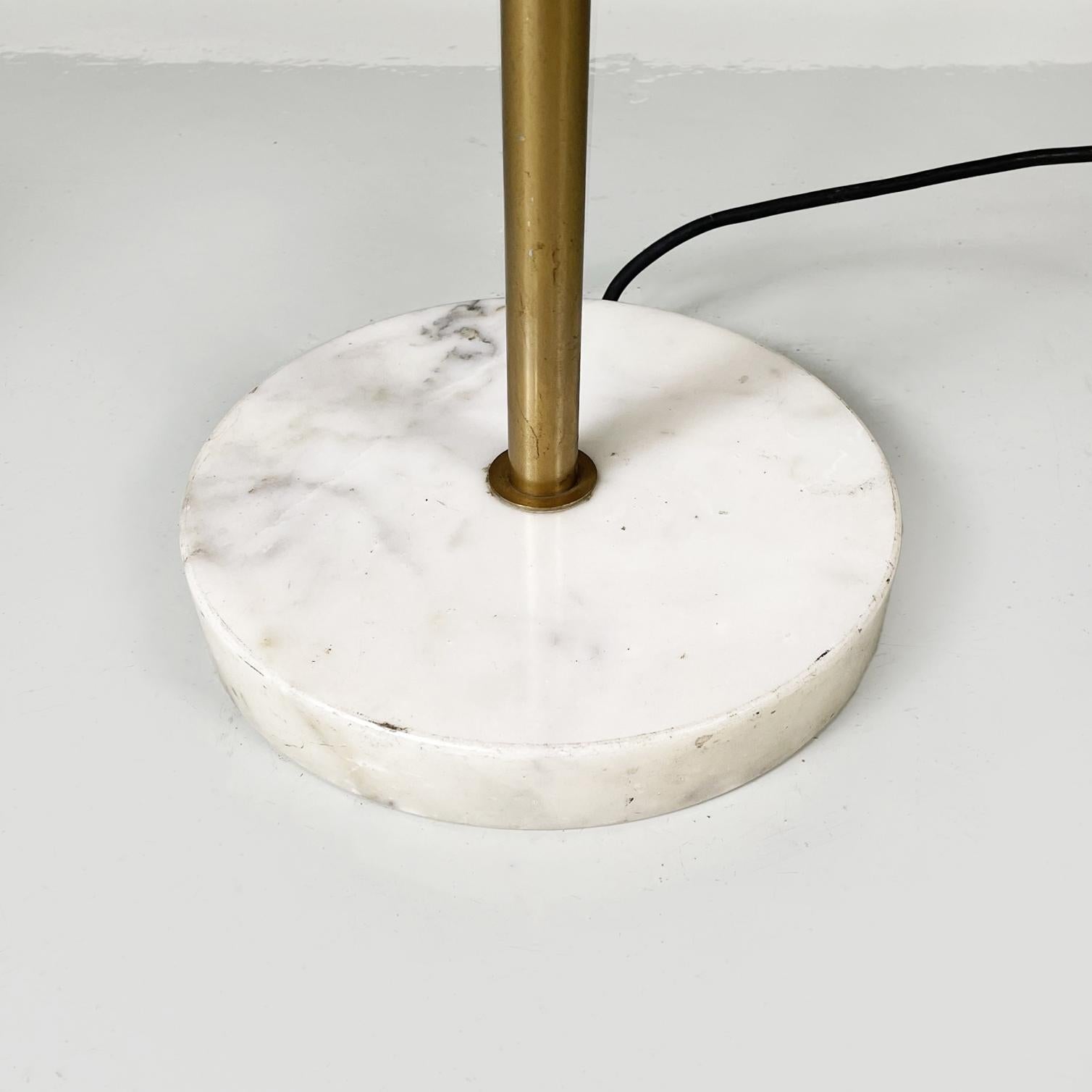 Italian Modern Floor lamp in opaline plexiglass, marble and golden metal, 1970s For Sale 8