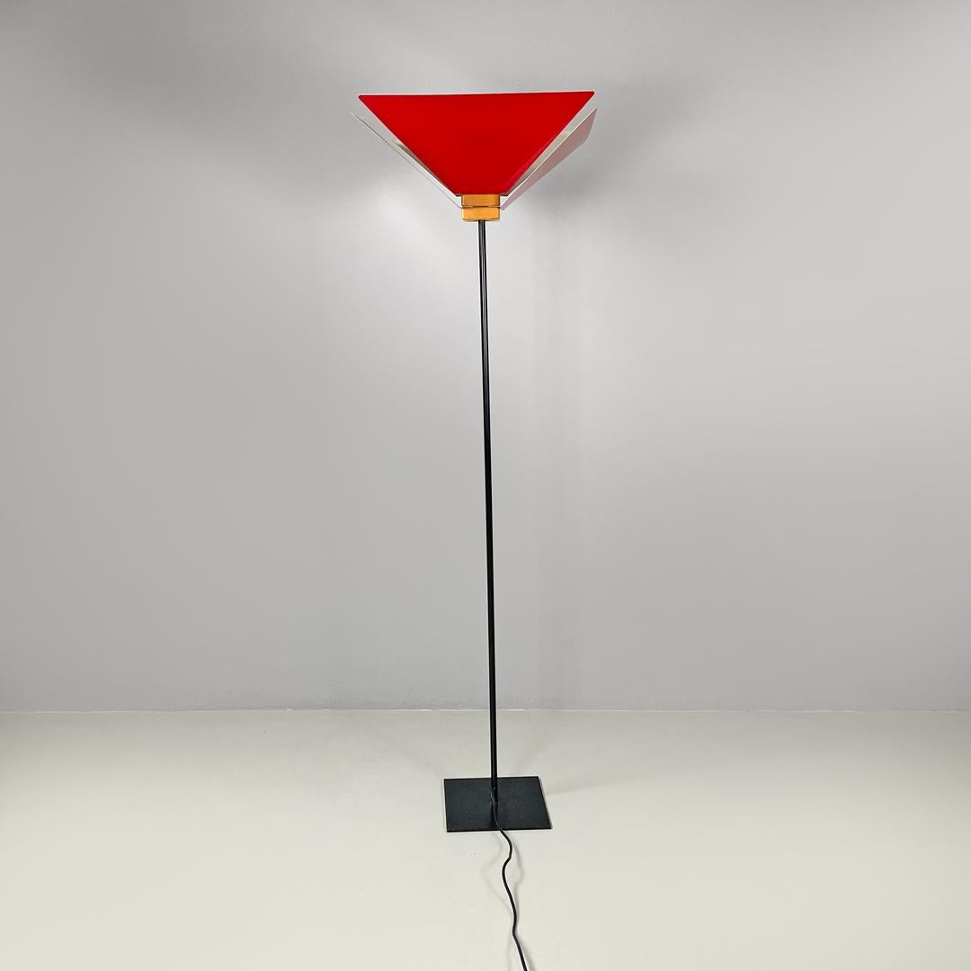 Italian modern floor lamp Kasuko in red metal by De Pas D’Urbino Lomazzi, 1970s In Good Condition For Sale In MIlano, IT