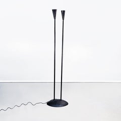 Italian Modern Floor Lamp Whit Two Light Adjustable in Black Metal, 1990s