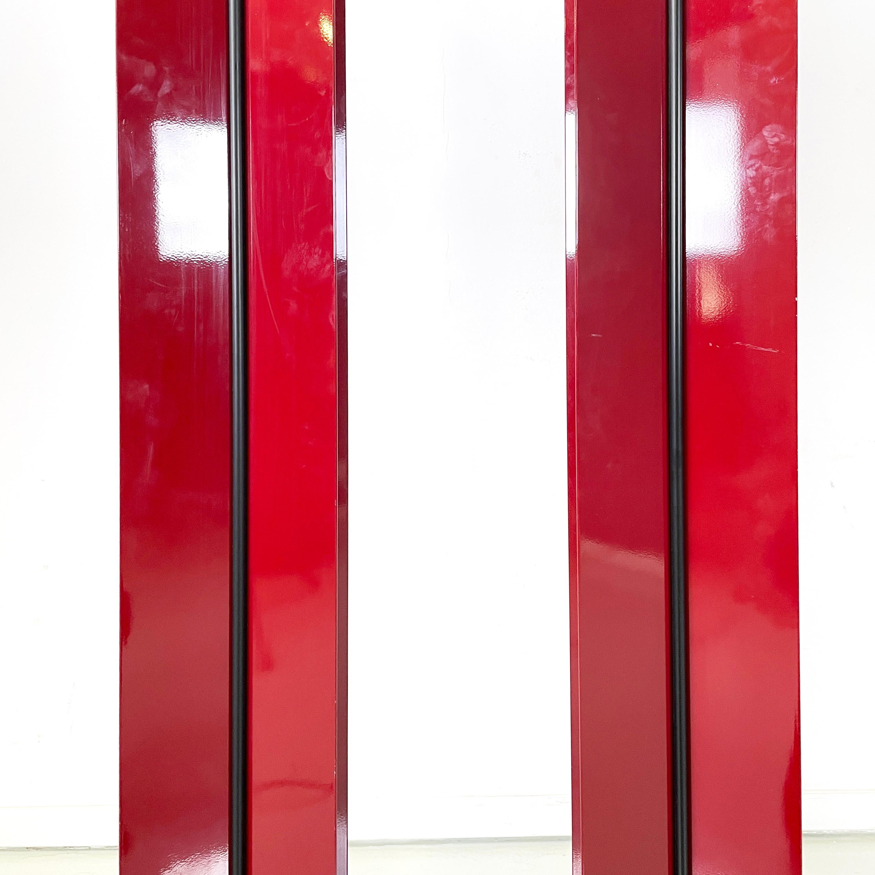 Italian modern Floor lamps in red metal and black plastic by Relco, 1990s For Sale 3