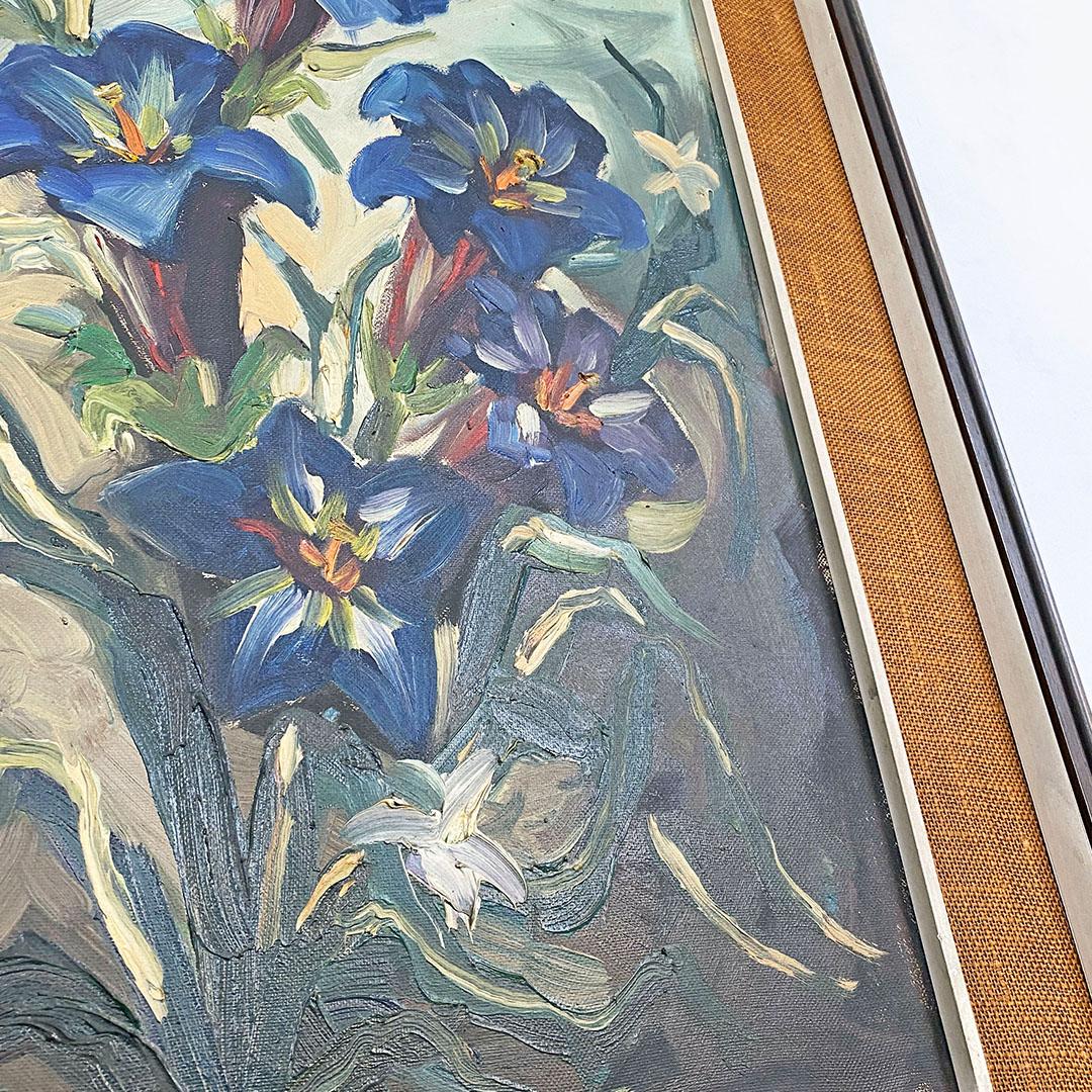 Italian Modern Floral Painting with Frame and Passepartout by Cimbali, 1972 For Sale 2
