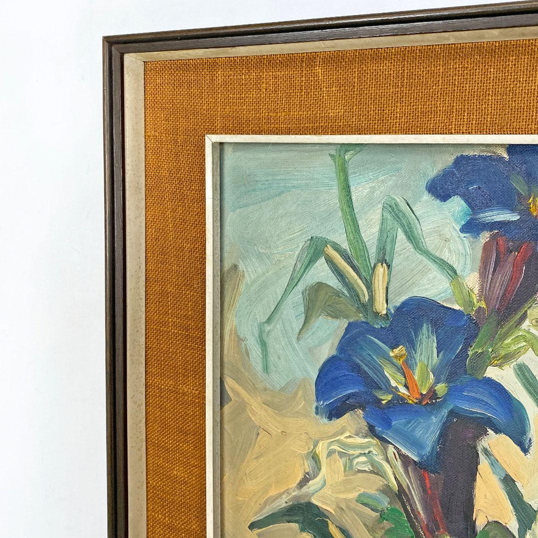 Italian Modern Floral Painting with Frame and Passepartout by Cimbali, 1972 For Sale 4