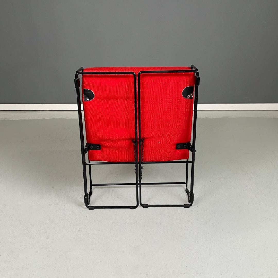 Italian modern foldable red armchairs Jolly Cappai Mainardis for Alfeo, 1980s For Sale 4