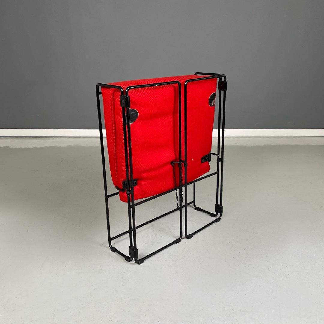 Italian modern foldable red armchairs Jolly Cappai Mainardis for Alfeo, 1980s For Sale 5