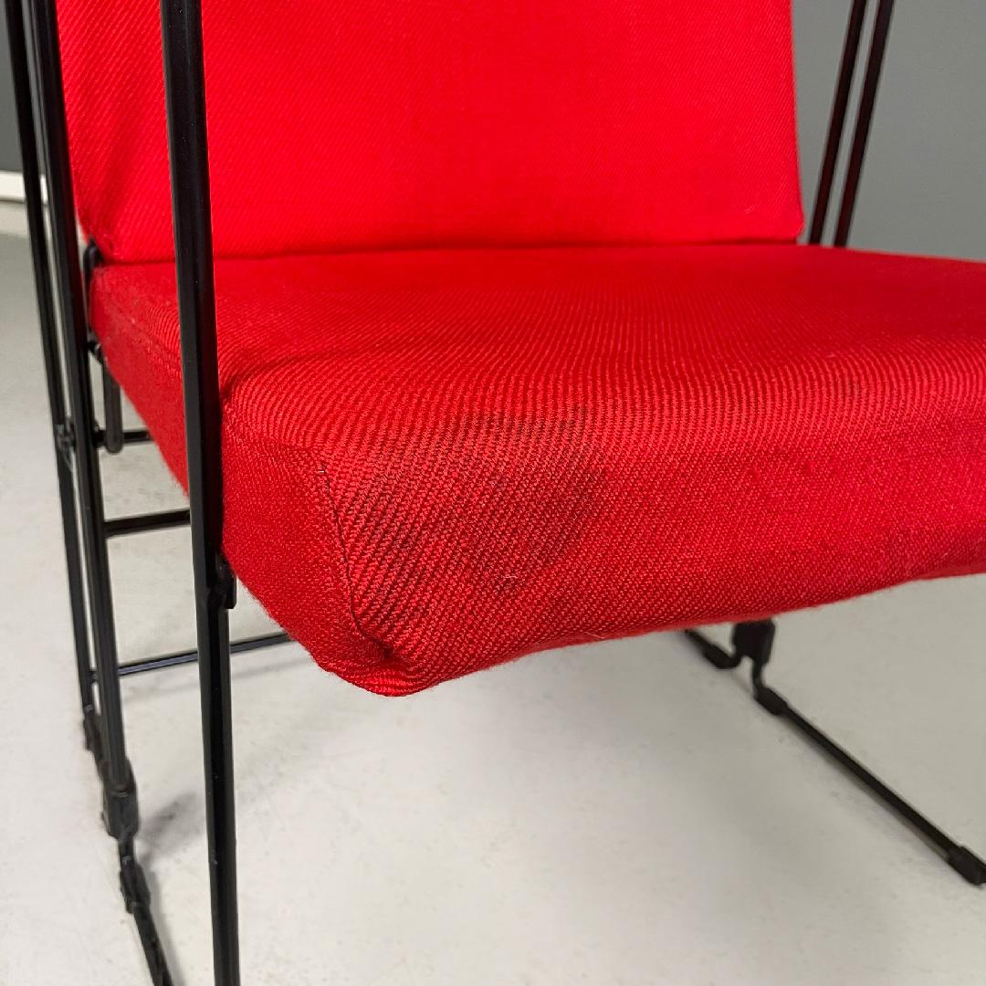 Italian modern foldable red armchairs Jolly Cappai Mainardis for Alfeo, 1980s For Sale 12