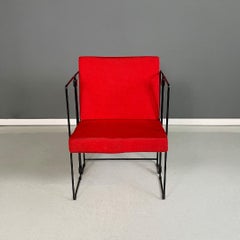 Fauteuils rouges pliables modernes italiens Jolly Cappai Mainardis pour Alfeo, 1980