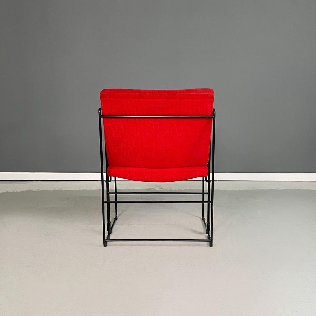 Late 20th Century Italian modern foldable red armchairs Jolly Cappai Mainardis for Alfeo, 1980s For Sale