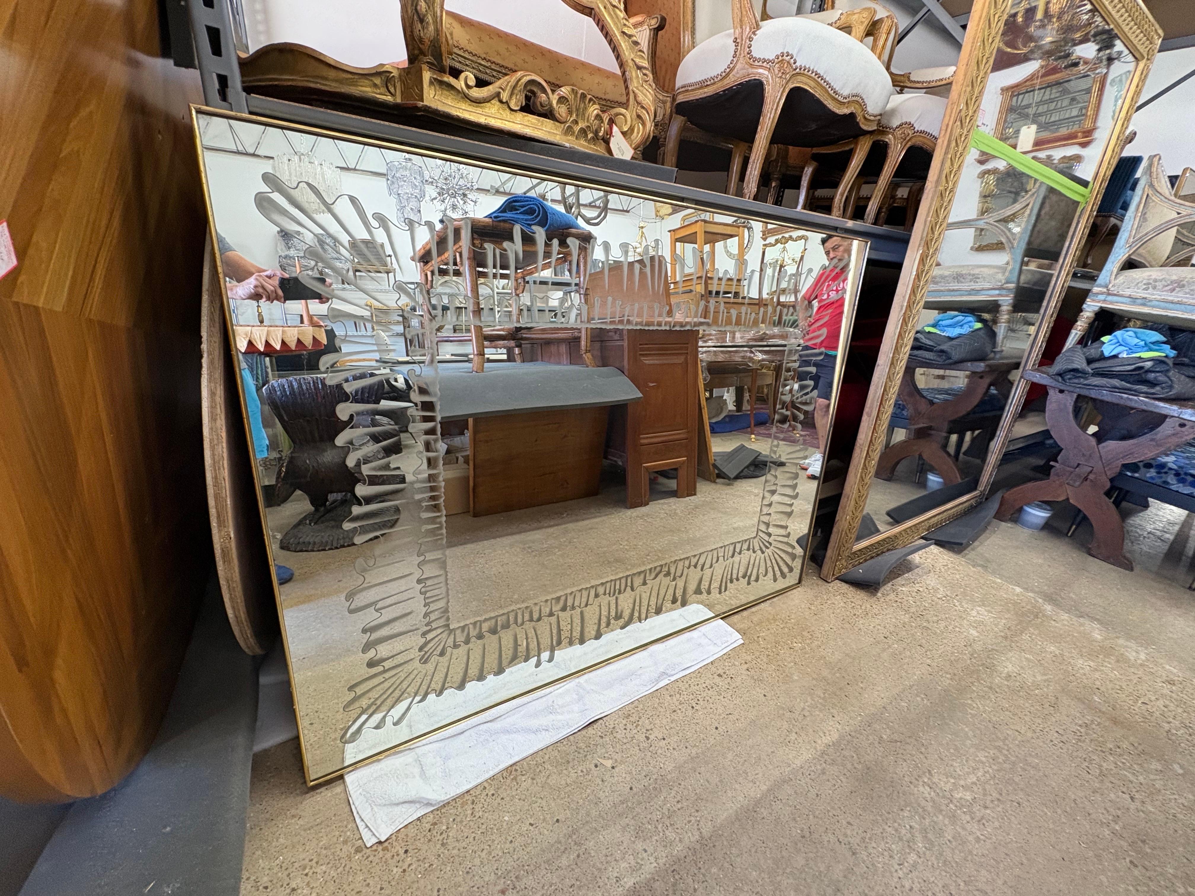 italien Italian Modern Fontana Arte Attributed Mirror en vente