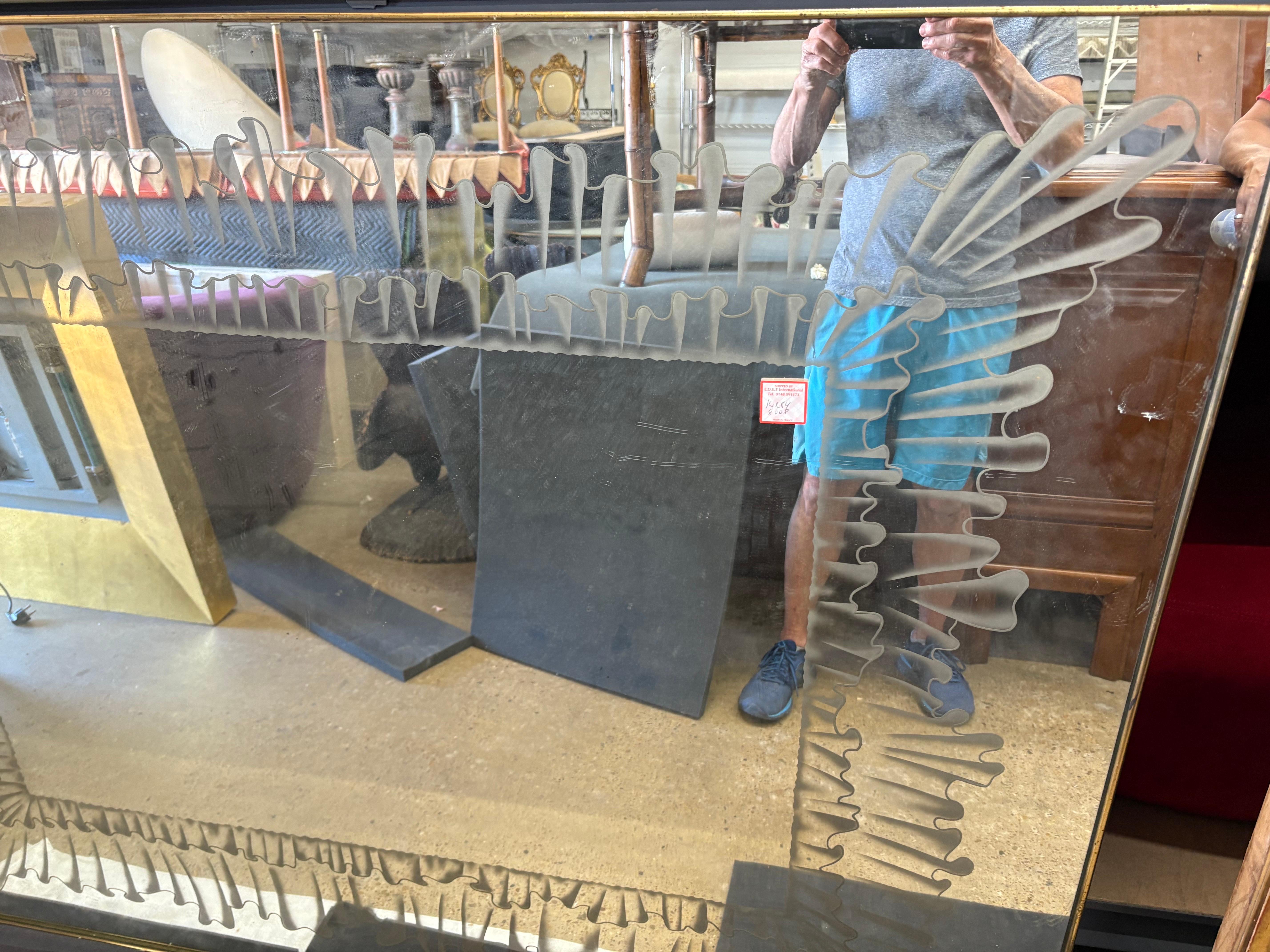 Miroir Italian Modern Fontana Arte Attributed Mirror en vente