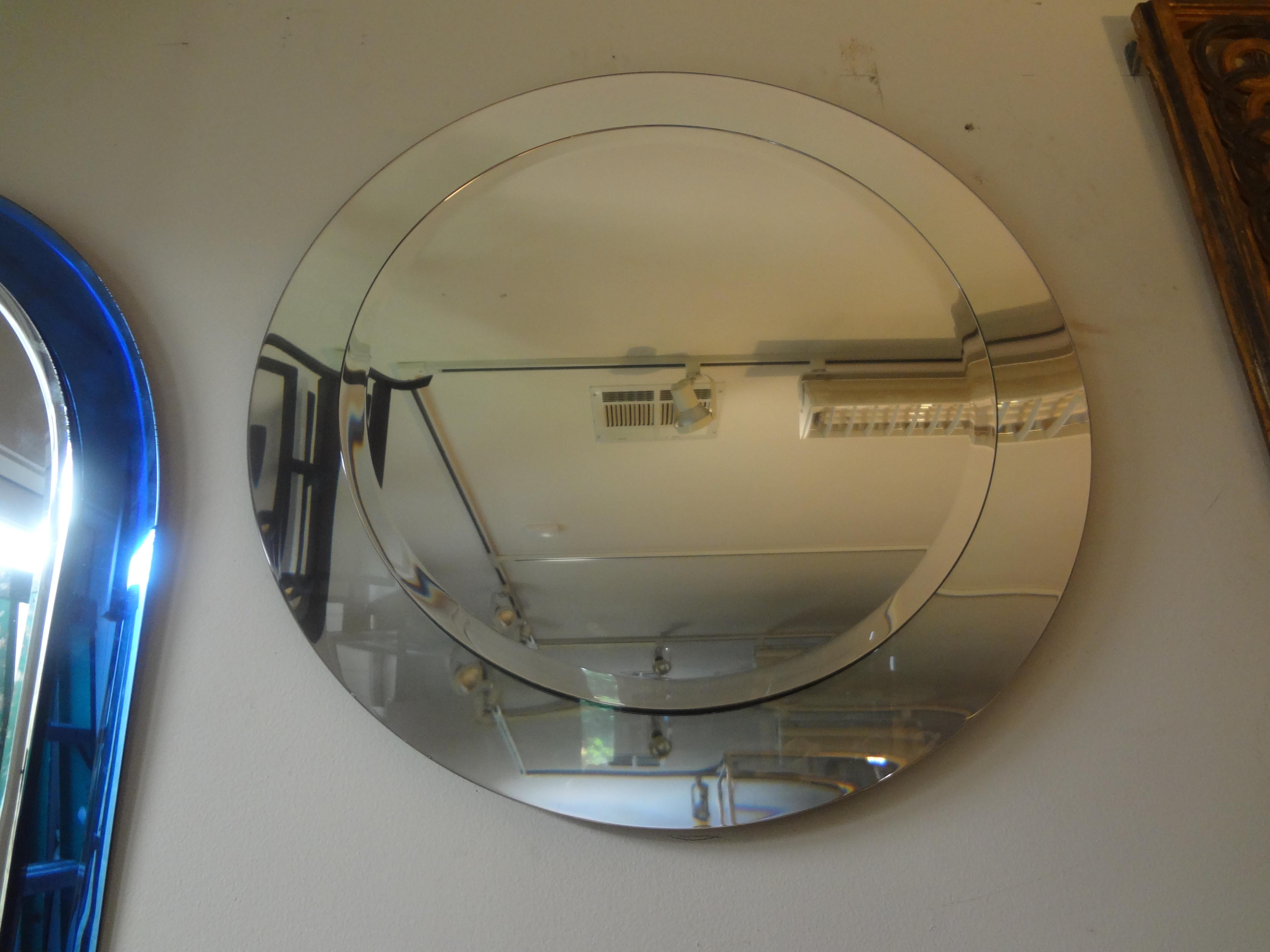 Italian Modern Fontana Arte Inspired Beveled Mirror For Sale 3