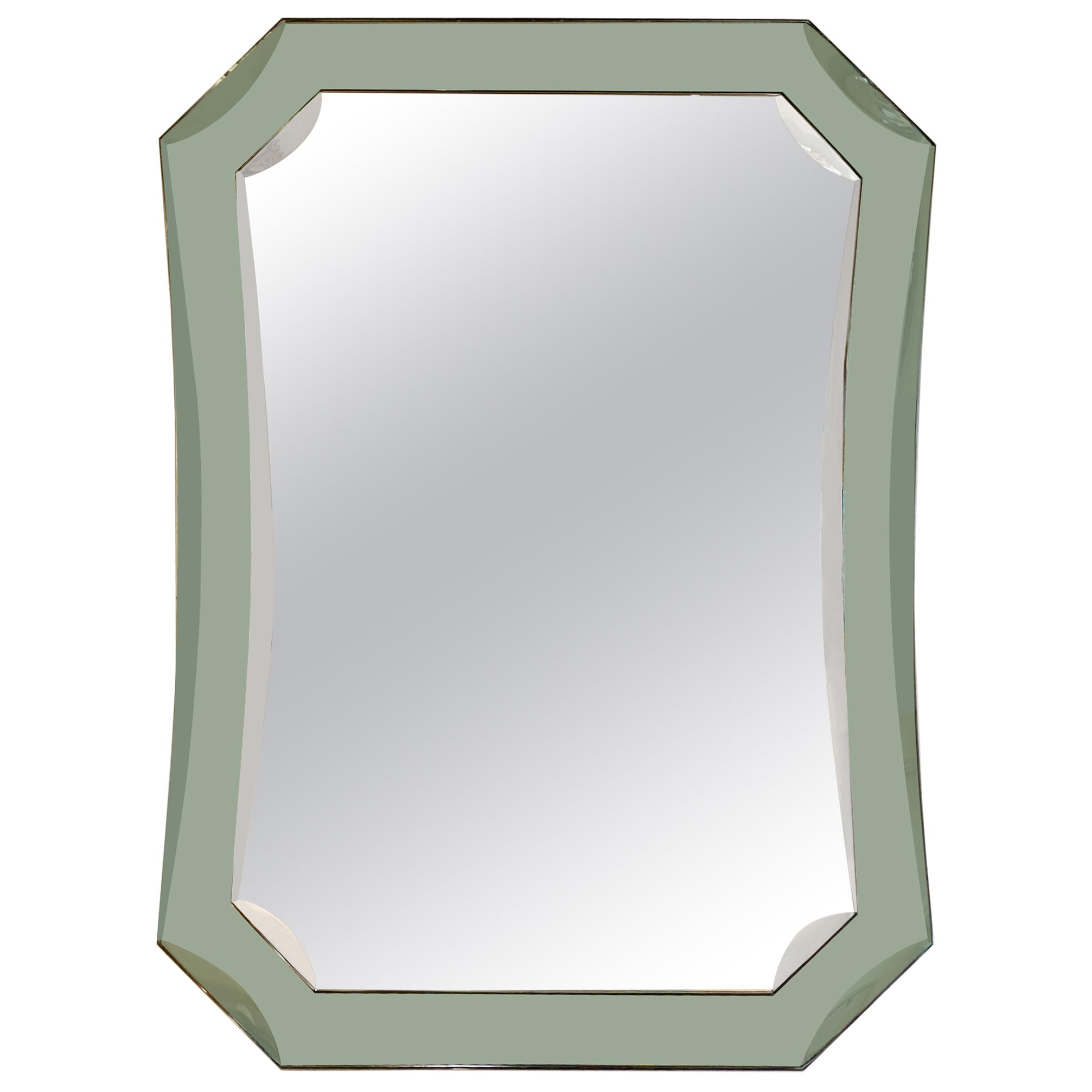 Italian Modern Fontana Arte Inspired Beveled Mirror