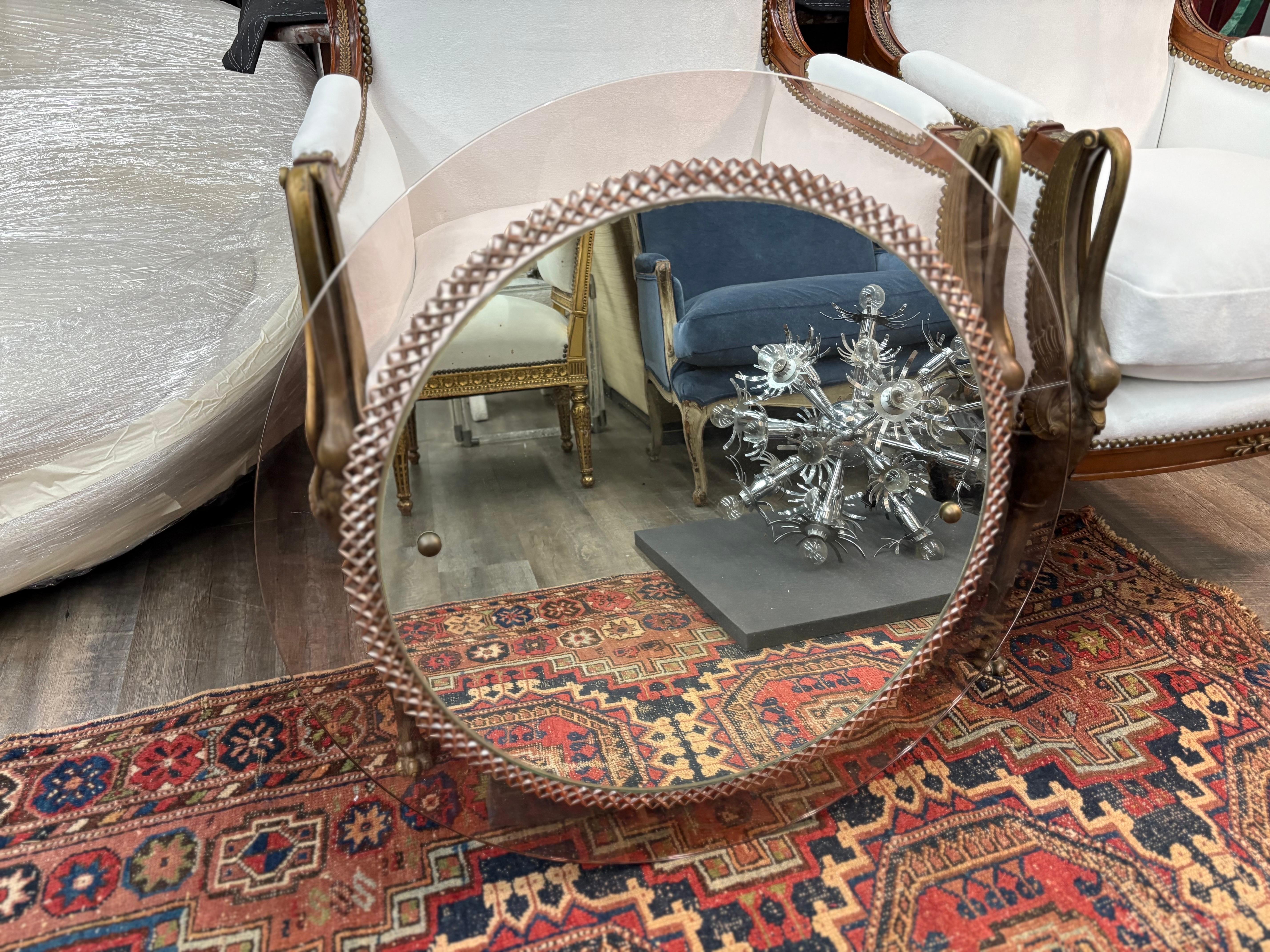 Miroir moderne italien inspiré de Fontana Arte Bon état - En vente à Houston, TX