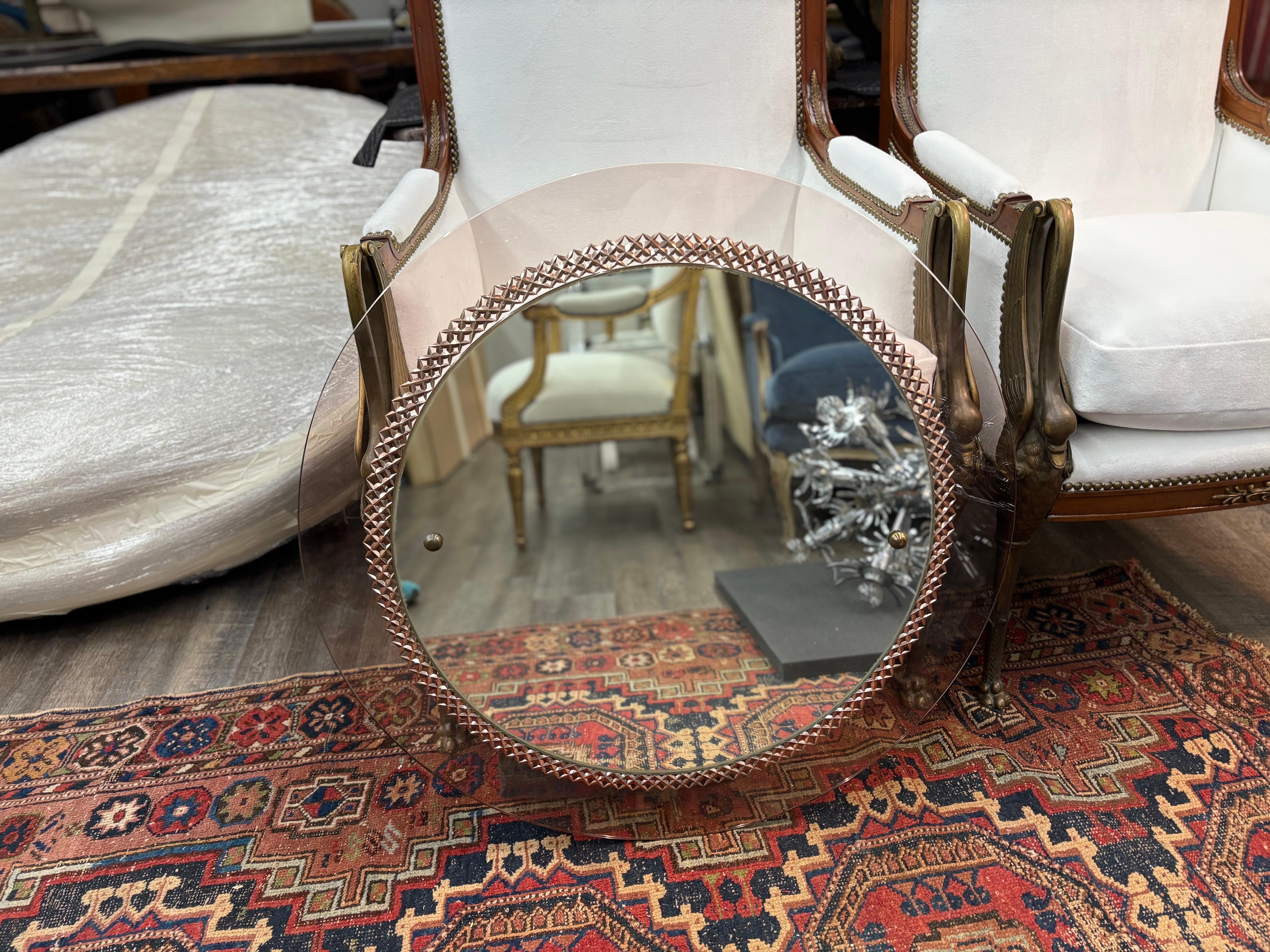 Milieu du XXe siècle Miroir moderne italien inspiré de Fontana Arte en vente