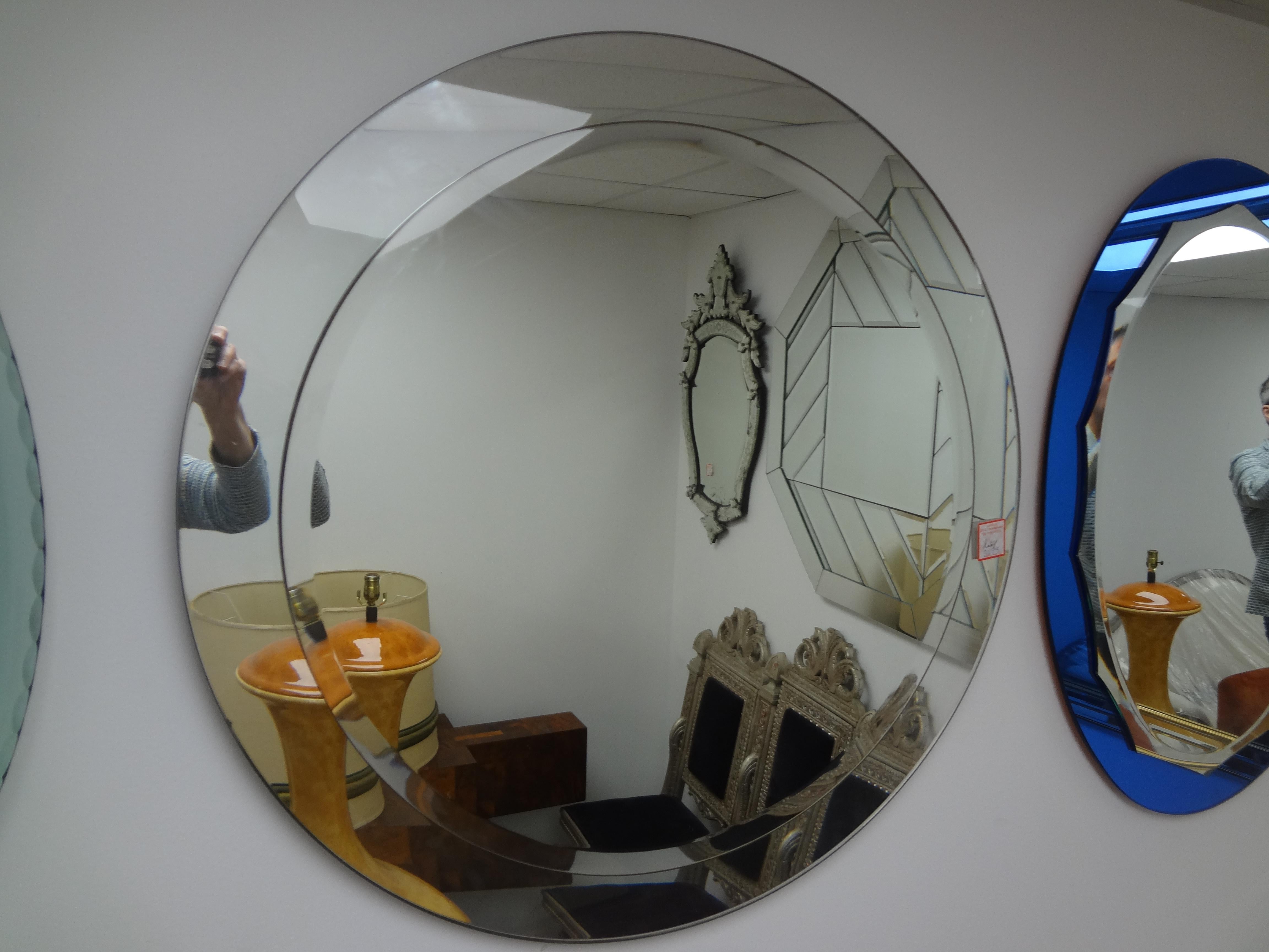 Italian Modern Fontana Arte Style Beveled Mirror For Sale 2