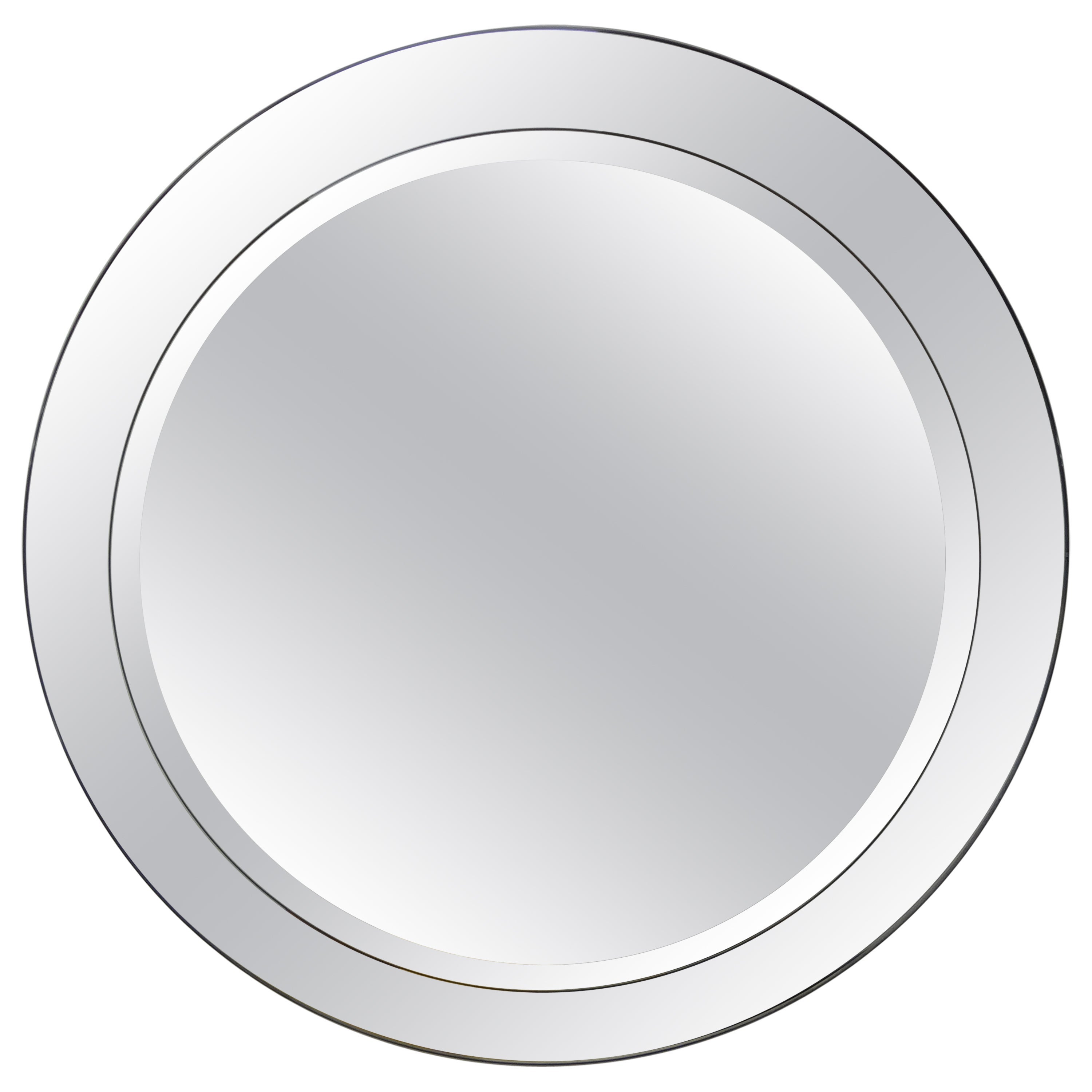 Miroir biseauté de style Fontana Arte italien moderne