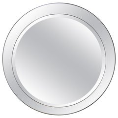 Miroir biseauté de style Fontana Arte italien moderne